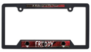 Freddy Krueger Nightmare on Elm Street Movie Black Open Corner 2026 License Plate Frame