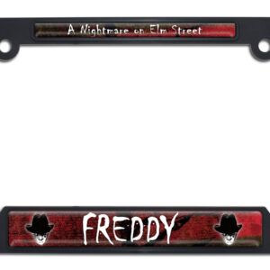 Freddy Krueger Nightmare on Elm Street Movie Black Open Corner 2026 License Plate Frame