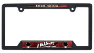 Freddy Krueger Nightmare on Elm Street Movie Black Open Corners 2026 License Plate Frame