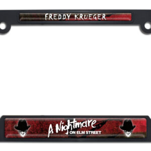 Freddy Krueger Nightmare on Elm Street Movie Black Open Corners 2026 License Plate Frame