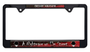 Freddy Krueger Nightmare on Elm Street Movie Shiny Black Standard Size 2026 License Plate Frame