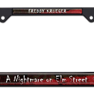Freddy Krueger Nightmare on Elm Street Movie Shiny Black Standard Size 2026 License Plate Frame