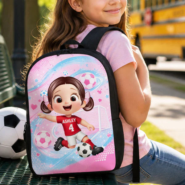 Custom Printed Soccer Space Cartoon Backpack for Students with Personalized Name 5 Custom Printed Soccer Space Cartoon Backpack for Students with Personalized Name - Image 5