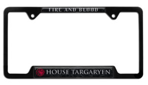 Game of Thrones House Targaryen Open Corner Black 2026 License Plate Frame