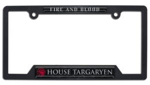 Game of Thrones House Targaryen Open Corner 2026 License Plate Frame