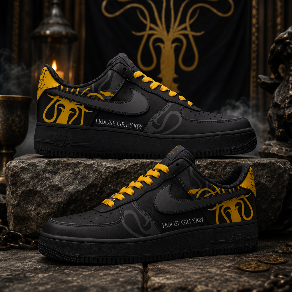 Game of Thrones House Of Greyjoy Air Force 1 Shoes Sneakers 2 Game of Thrones House Of Greyjoy Air Force 1 Shoes Sneakers - Image 2