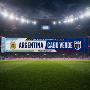 Global Soccer Event 2026 Argentina Vs Cabo Verde Scarf Version 1
