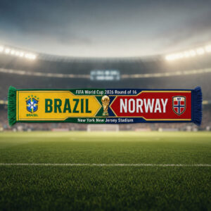 Global Soccer Event 2026 Brasil Vs Norway Scarf Version 10