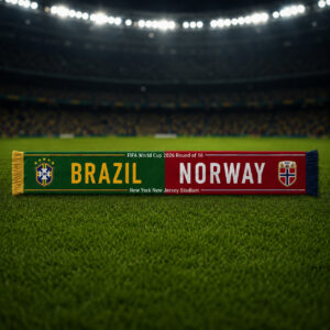 Global Soccer Event 2026 Brasil Vs Norway Scarf Version 2