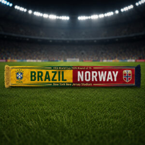 Global Soccer Event 2026 Brasil Vs Norway Scarf Version 4