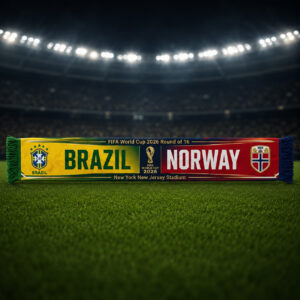 Global Soccer Event 2026 Brasil Vs Norway Scarf Version 6