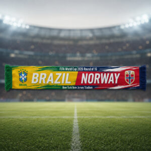 Global Soccer Event 2026 Brasil Vs Norway Scarf Version 8
