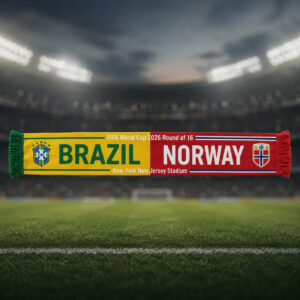 Global Soccer Event 2026 Brasil Vs Norway Scarf Version 9