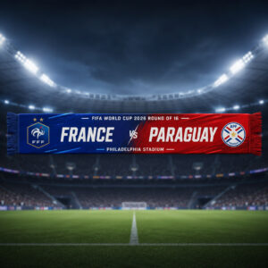 Global Soccer Event 2026 France Vs Paraguay Scarf Version 10