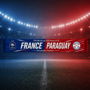 Global Soccer Event 2026 France Vs Paraguay Scarf Version 3