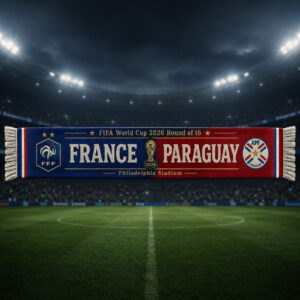 Global Soccer Event 2026 France Vs Paraguay Scarf Version 6