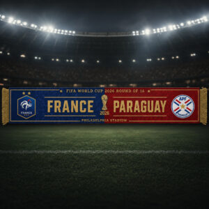 Global Soccer Event 2026 France Vs Paraguay Scarf Version 9
