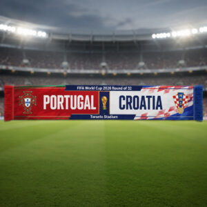 Global Soccer Event 2026 Portugal Vs Croatia Scarf Version 3