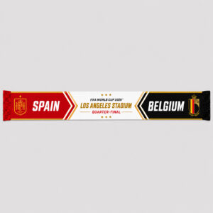 Global Soccer Event 2026 Spain Vs Belgium Quarter Final Scarf Version 3