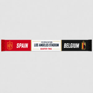 Global Soccer Event 2026 Spain Vs Belgium Quarter Final Scarf Version 5