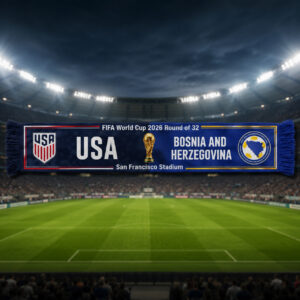 Global Soccer Event 2026 USA Vs Bosnia and Herzegovina Scarf Version 2