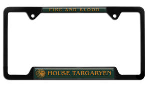 House of the Dragon - House Targaryen Green on Black Open Corner 2026 License Plate Frame