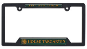 House of the Dragon - House Targaryen Green on Black Open Corner 2026 License Plate Frame