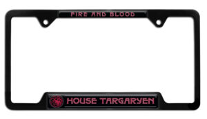 House of the Dragon - House Targaryen Open Corner Red on Black 2026 License Plate Frame