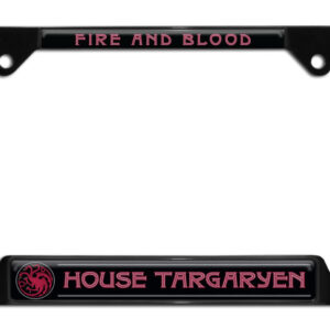 House of the Dragon - House Targaryen Open Corner Red on Black 2026 License Plate Frame