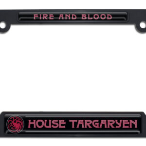 House of the Dragon - House Targaryen Red Doming Open Corner Black 2026 License Plate Frame