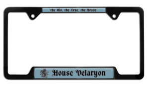 House of the Dragon - House Velaryon Open Corner Black 2026 License Plate Frame