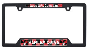 Harley Quinn Black Open Corners 2026 License Plate Frame