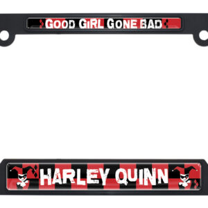 Harley Quinn Black Open Corners 2026 License Plate Frame