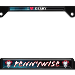 Pennywise I Love Derry Open Corners Black 2026 License Plate Frame