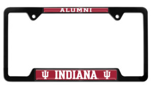 Indiana University Alumni Open Corners Black 2026 License Plate Frame