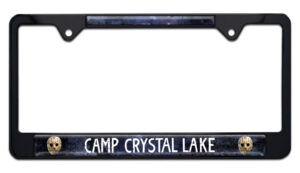 Friday the 13th Camp Crystal Lake Shiny Black Standard Size 2026 License Plate Frame