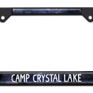Friday the 13th Camp Crystal Lake Shiny Black Standard Size 2026 License Plate Frame