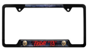 Friday the 13th Black Open Corners 2026 License Plate Frame