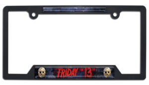 Friday the 13th Black Open Corner 2026 License Plate Frame