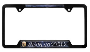 Jason Voorhees Friday the 13th Black Open Corner 2026 License Plate Frame