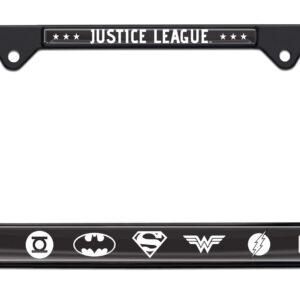 Justice League BAndW Black 2026 License Plate Frame