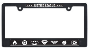 Justice League BAndW Black 2026 License Plate Frame
