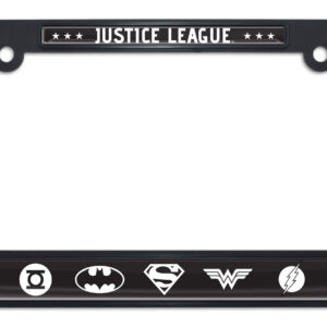 Justice League BAndW Black 2026 License Plate Frame
