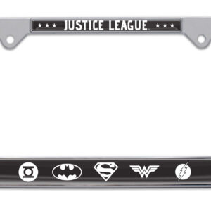Justice League BAndW 2026 License Plate Frame