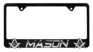 Mason Black 2026 License Plate Frame