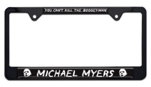 Michael Myers Boogeyman Halloween Movie Shiny Black Standard Size 2026 License Plate Frame
