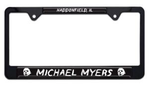 Michael Myers Haddonfield Halloween Movie Shiny Black Standard Size 2026 License Plate Frame