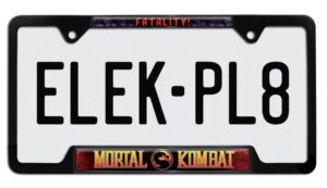 Mortal Kombat Fatality Black Open 2026 License Plate Frame