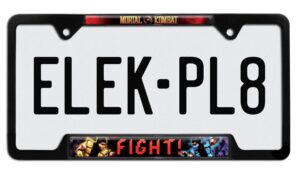Mortal Kombat Fight Black Open 2026 License Plate Frame