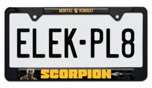 Mortal Kombat Scorpion Black Standard 2026 License Plate Frame